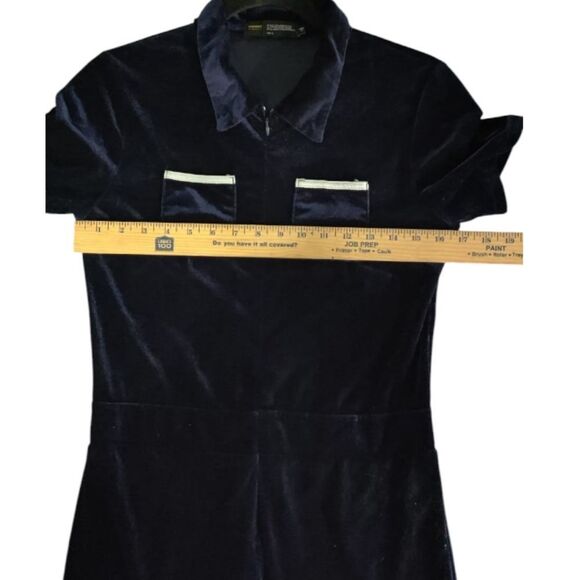 Finesse Navy Velvet Jumpsuit Size XL - Picture 6 of 9